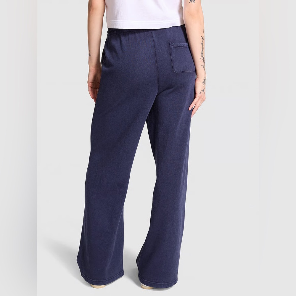 PINK Victoria's Secret Navy Wide Leg Pants Size M - Picture 2 of 5